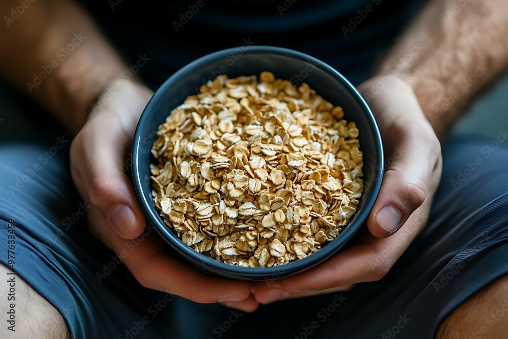 hand holding bowl of oatmeal, oat, nutrition, owl, fitness, food, meal, muesli, healthy, diet, hand holding bowl of oatmeal, oat, nutrition, owl, fitness, food, meal, muesli, healthy, diet,