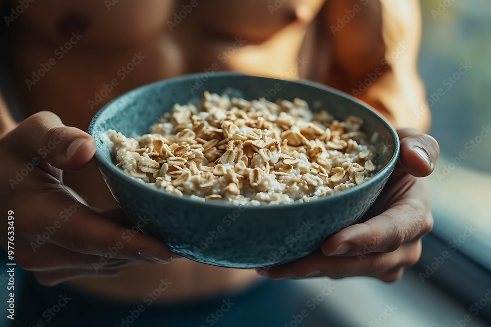 hand holding bowl of oatmeal, oat, nutrition, owl, fitness, food, meal, muesli, healthy, diet, hand holding bowl of oatmeal, oat, nutrition, owl, fitness, food, meal, muesli, healthy, diet,