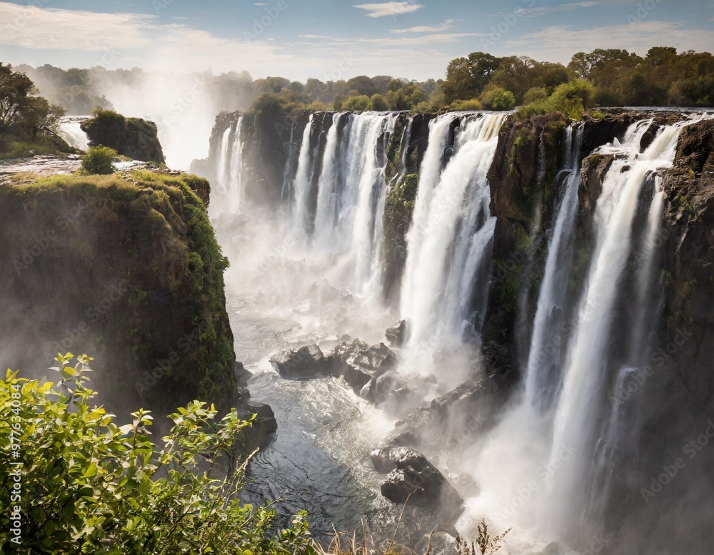 Victoria Falls in Full Flow, Showcasing the Power and Majesty of Nature Victoria Falls in Full Flow, Showcasing the Power and Majesty of Nature