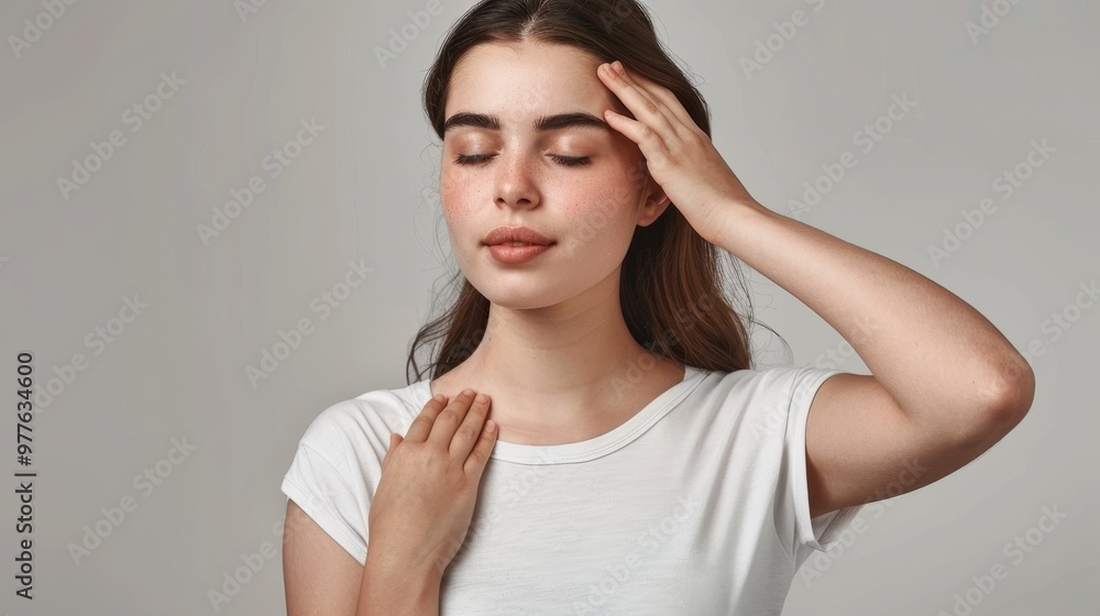 A serene young woman enjoys a peaceful moment, showcasing essential selfcare practices for mental wellbeing A serene young woman enjoys a peaceful moment, showcasing essential selfcare practices for mental wellbeing