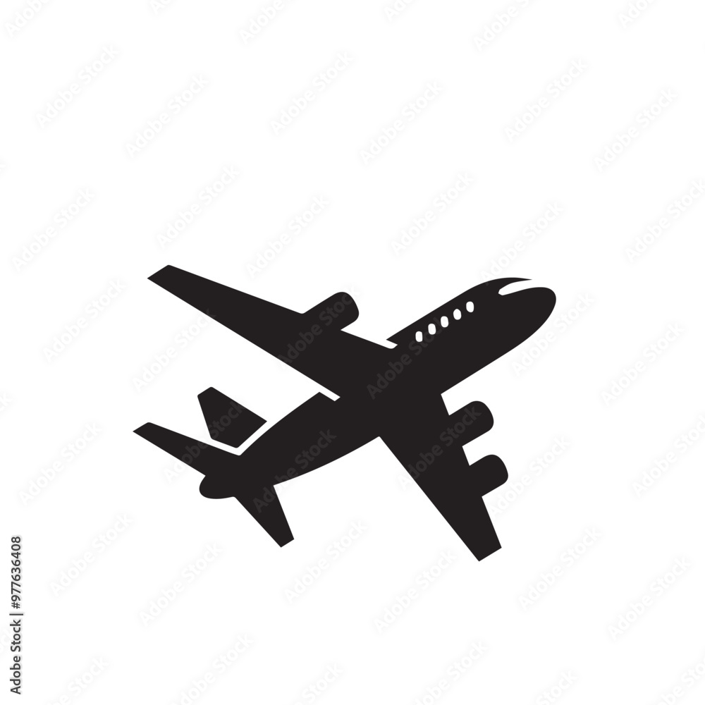 Airplane silhouette vector. Plane logo, icon. Plane vector design isolated on white background. Airplane silhouette vector. Plane logo, icon. Plane vector design isolated on white background.