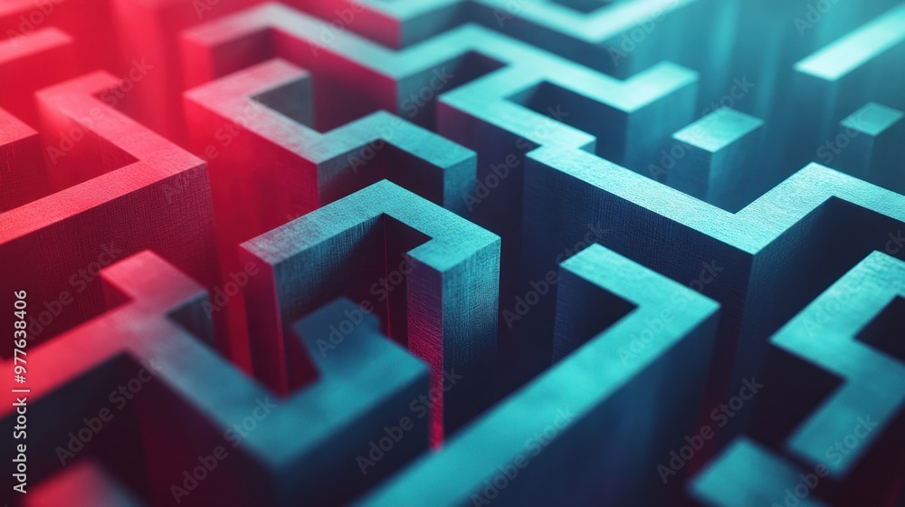 Navigating the Intricate Paths of a Colorful Maze in an Abstract Design Filled with Mystery and Challenge for the Mind.