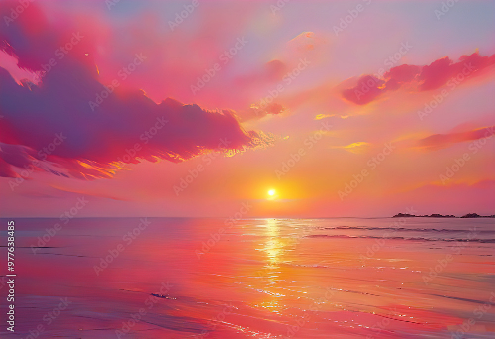 pink sunset, beautiful sunset on the sea, beauty of nature and landscapes pink sunset, beautiful sunset on the sea, beauty of nature and landscapes