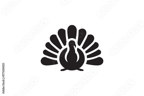 Thanksgiving day turkey vector silhouette illustration