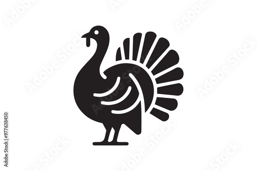 Thanksgiving day turkey vector silhouette illustration