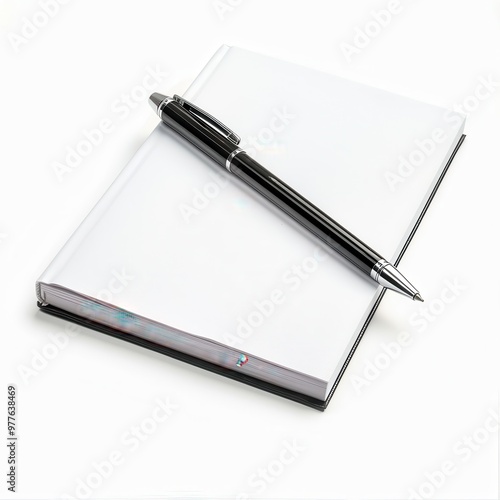 Wallpaper Mural A pen and a notebook are placed on a white background Torontodigital.ca