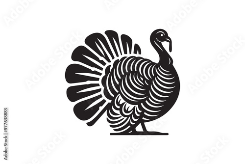 Thanksgiving day turkey vector silhouette illustration