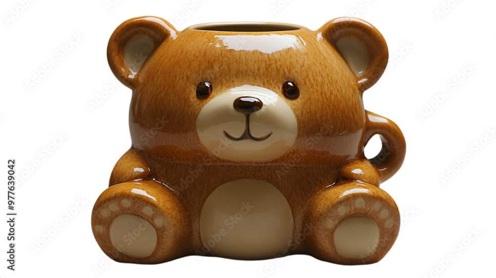 Obraz premium a brown bear shaped mug. 