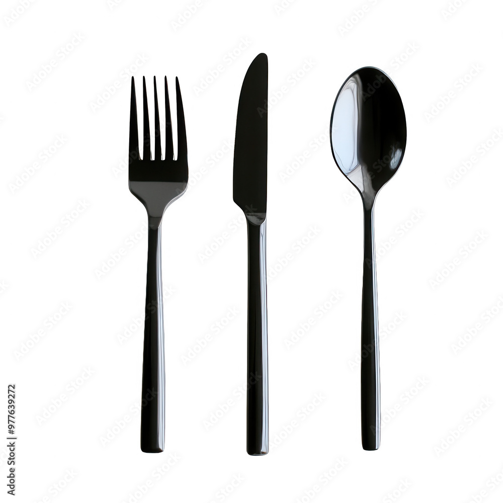 Vibrant and modern cutlery set featuring a colorful design, perfect for stylish dining experiences and contemporary table settings, PNG, transparent, No background Vibrant and modern cutlery set featuring a colorful design, perfect for stylish dining experiences and contemporary table settings, PNG, transparent, No background