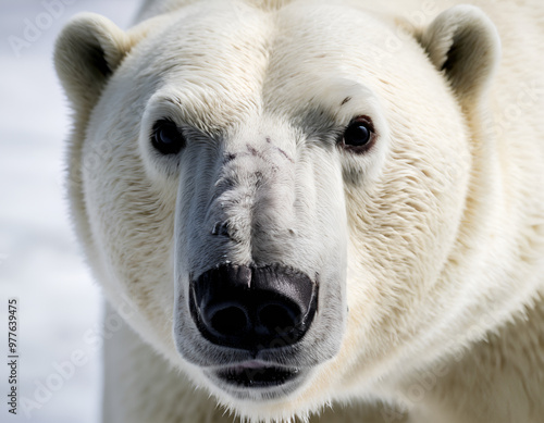 polar bear portrait, polar bear close up, polar bear head