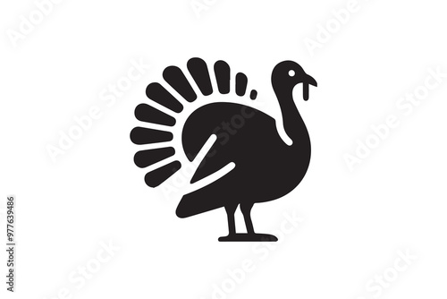 Thanksgiving day turkey vector silhouette illustration