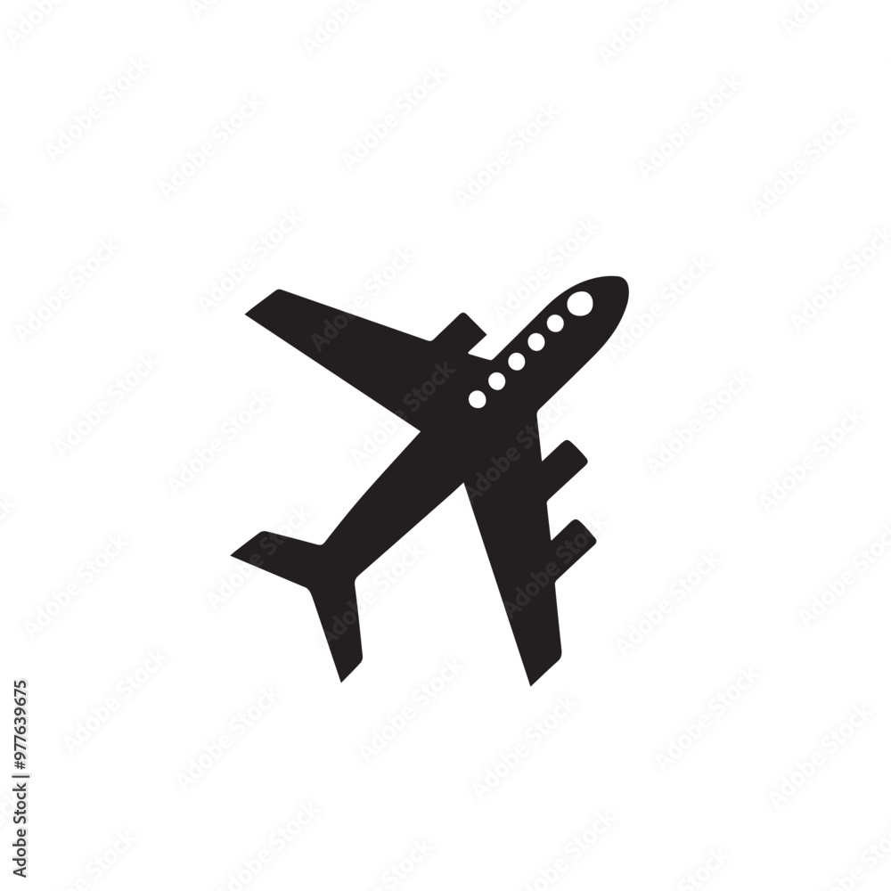 Obraz premium Airplane silhouette vector. Plane logo, icon. Plane vector design isolated on white background.
