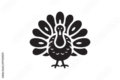 Thanksgiving day turkey vector silhouette illustration