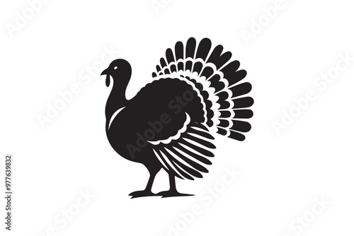 Thanksgiving day turkey vector silhouette illustration