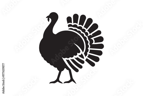 Thanksgiving day turkey vector silhouette illustration