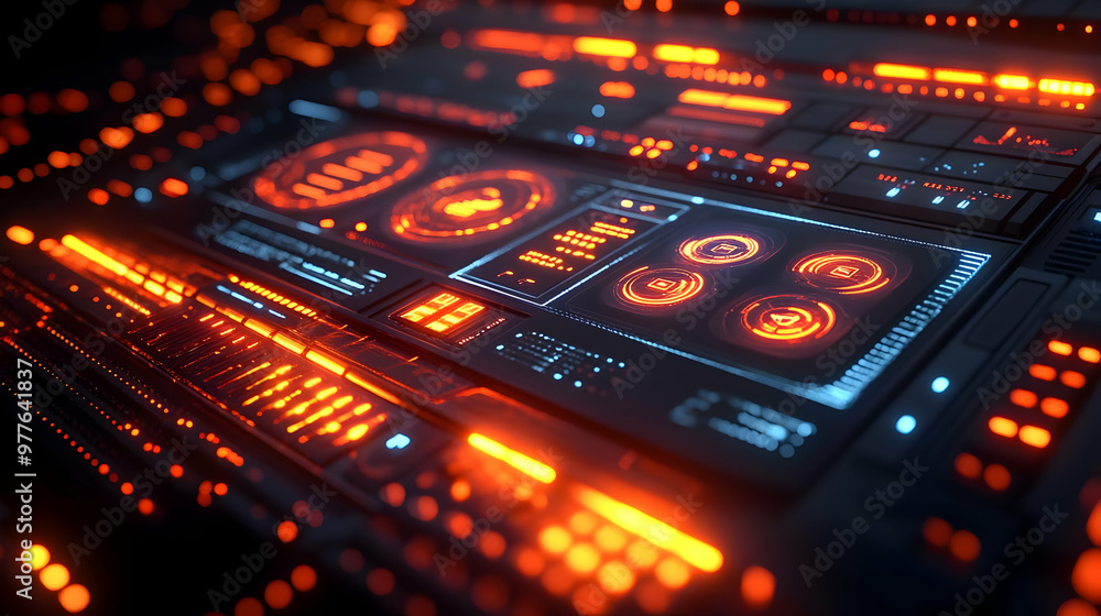 Futuristic Technology Interface 3D Illustration Futuristic Technology Interface 3D Illustration