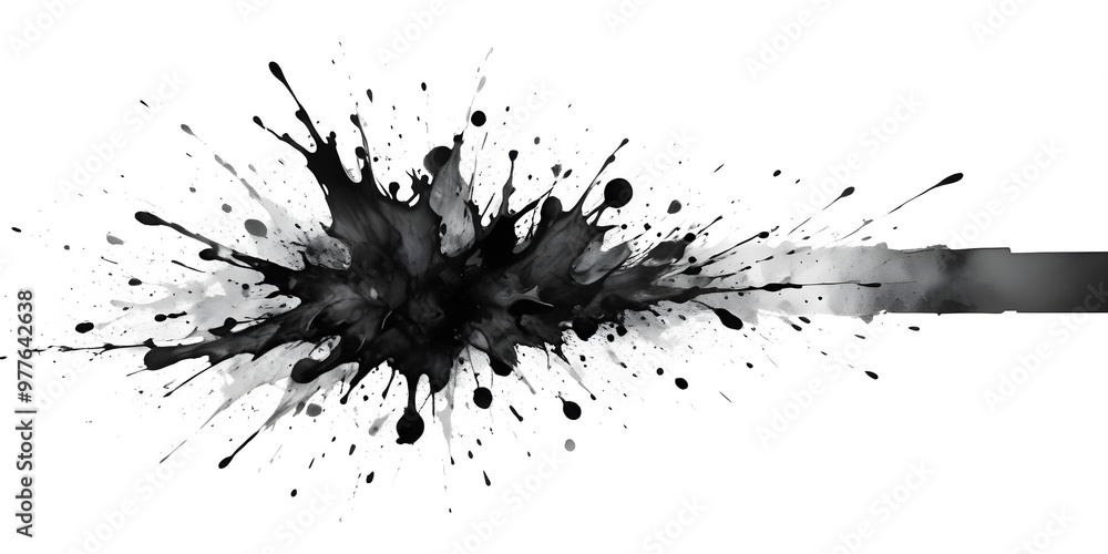 Abstract black and white ink splashes with dynamic patterns and textures, creating a striking visual effect on a white background.
Abstract black and white ink splashes with dynamic patterns and textures, creating a striking visual effect on a white background.