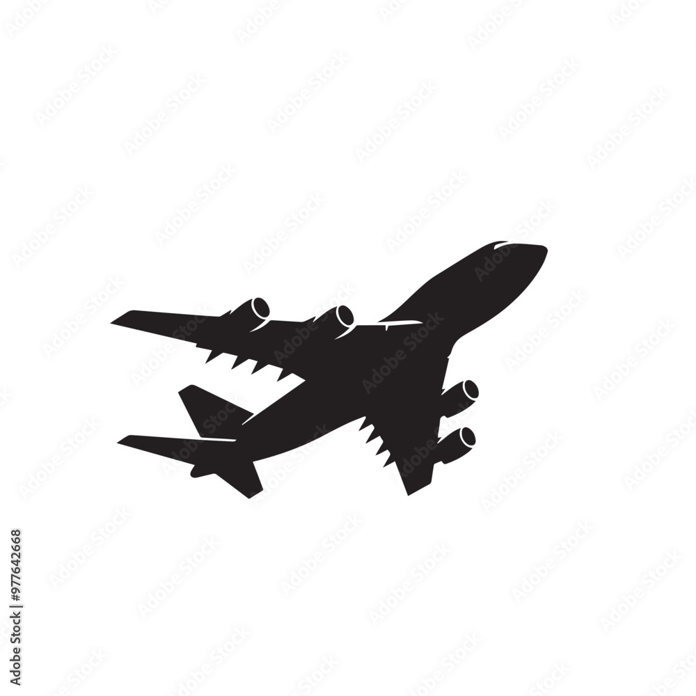 Airplane silhouette vector. Plane logo, icon. Plane vector design isolated on white background. Airplane silhouette vector. Plane logo, icon. Plane vector design isolated on white background.