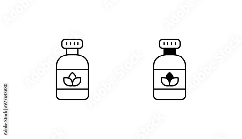 Herbal Medicine icon design with white background stock illustration