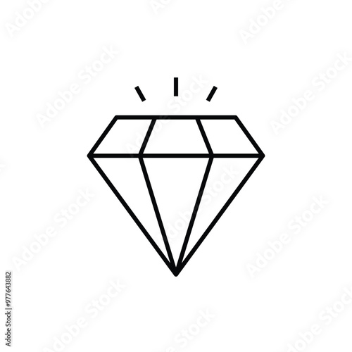 A brightly shining diamond icon symbolizing luxury and high value success