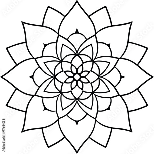 healing mandala vector white background