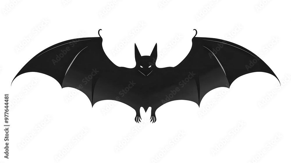 A black bat with red eyes and a menacing look A black bat with red eyes and a menacing look