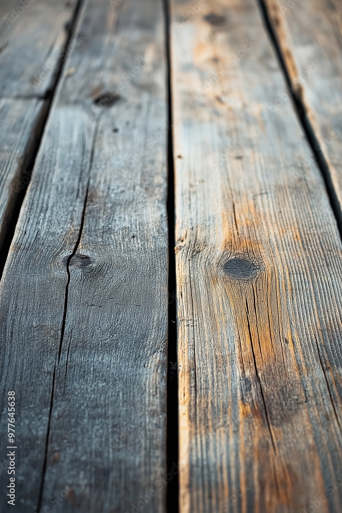 Detailed view of rustic wooden planks, highlighting the weathered textures and natural, aged effects on their surfaces.