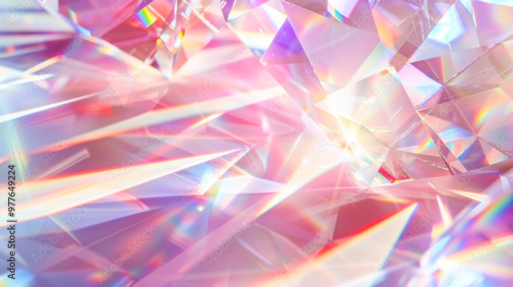 Vibrant abstract crystal prism with colorful light reflections and refractions Vibrant abstract crystal prism with colorful light reflections and refractions