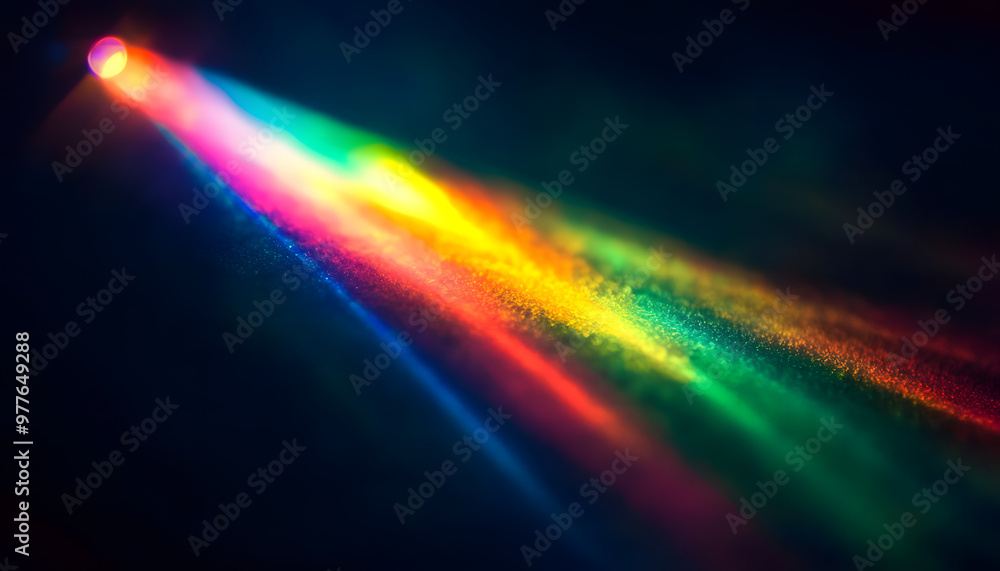 A Prism Rainbow Light on dark Background Overlay. Crystal flare abstract effect. Holographic sunlight reflection wallpaper, colorful glare bokeh. A Prism Rainbow Light on dark Background Overlay. Crystal flare abstract effect. Holographic sunlight reflection wallpaper, colorful glare bokeh.