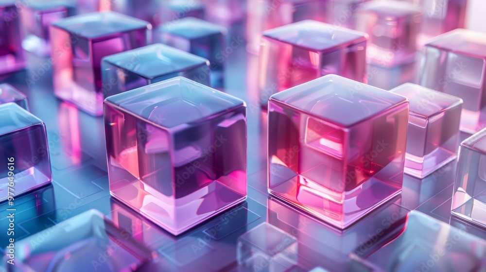 A modern and minimalistic background with geometric shapes in pastel purple, pink, and blue colors. A modern and minimalistic background with geometric shapes in pastel purple, pink, and blue colors.