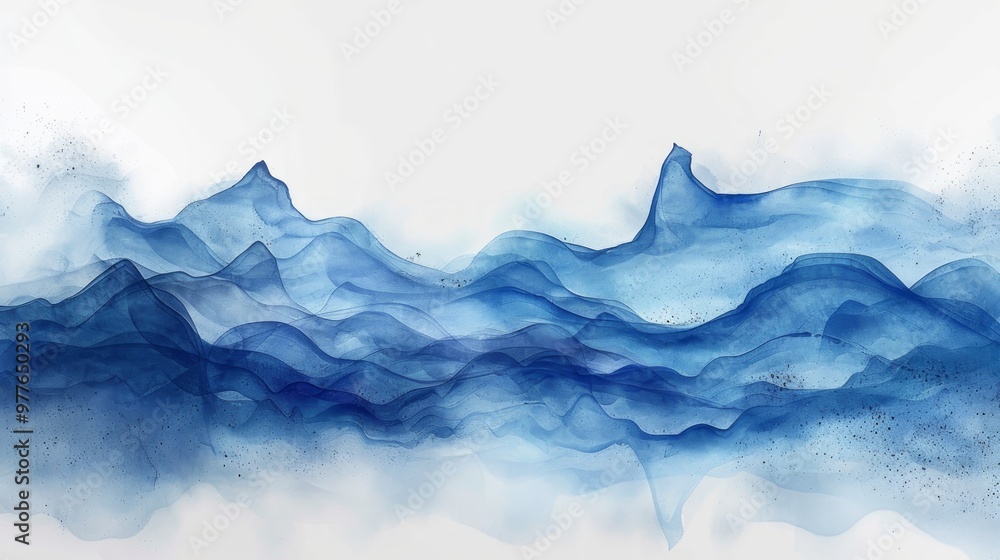 Obraz premium abstract blue wave watercolor background