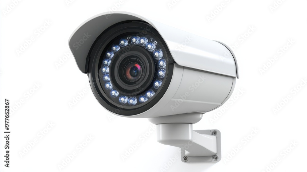 CCTV security camera on white background CCTV security camera on white background