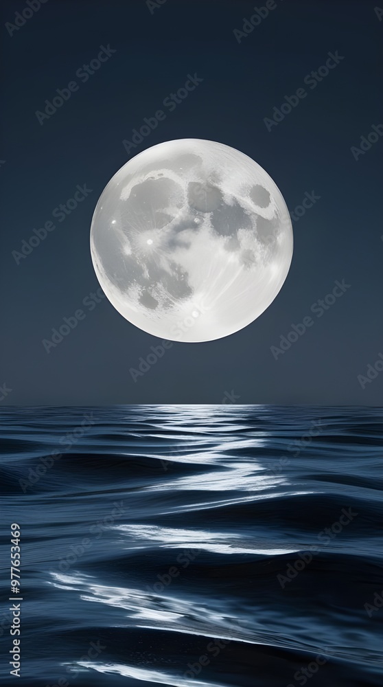 Majestic Moonlight Over Rippling Ocean Majestic Moonlight Over Rippling Ocean