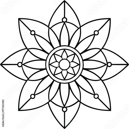 healing mandala vector white background