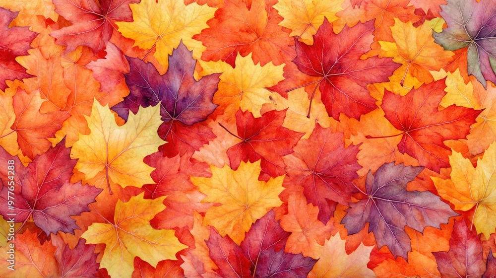 Bright autumn leaf pattern, colorful fall foliage design Bright autumn leaf pattern, colorful fall foliage design