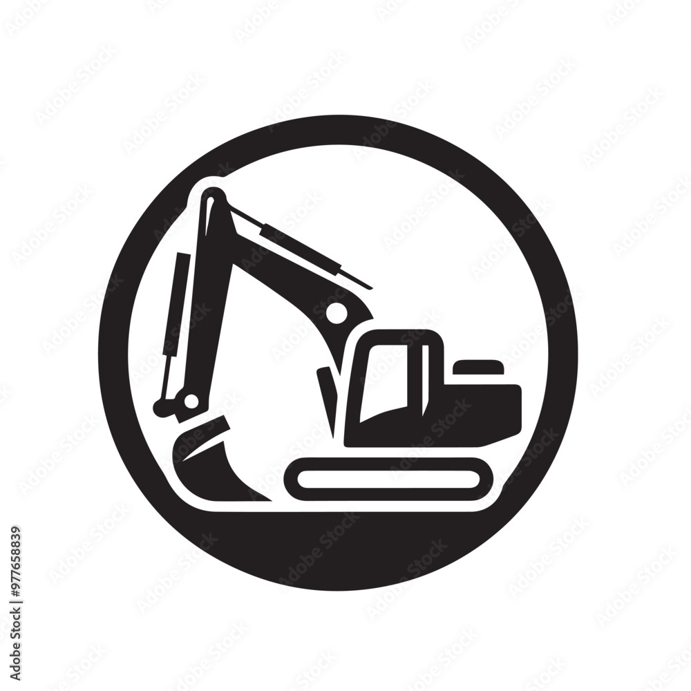 Excavator vector silhouette. Construction excavator vector design. Excavator logo, icon isolated on white background. Excavator vector silhouette. Construction excavator vector design. Excavator logo, icon isolated on white background.