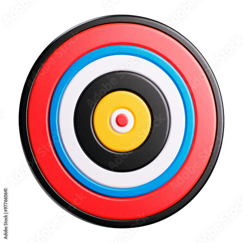Circular target. Isolated on transparent background.