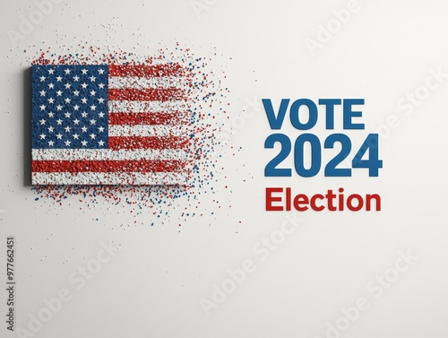 Disintegrating American Flag A Crumbling Symbol of the 2024 Election photo