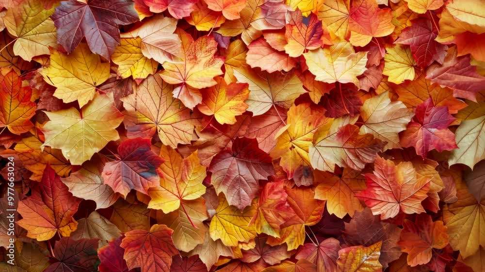 Beautiful autumn leaves covering the ground in vibrant hues near a tranquil park setting Beautiful autumn leaves covering the ground in vibrant hues near a tranquil park setting