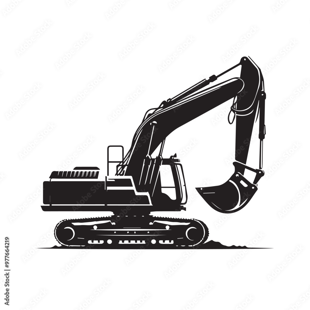 Excavator vector silhouette. Construction excavator vector design. Excavator logo, icon isolated on white background. Excavator vector silhouette. Construction excavator vector design. Excavator logo, icon isolated on white background.