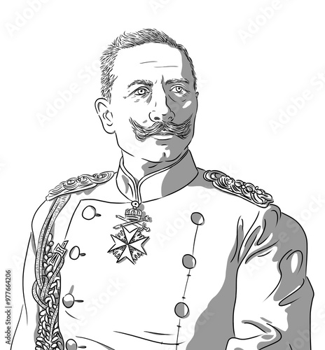 Tableau sur toile Portrait of Wilhelm II, the last German Emperor and King of Prussia