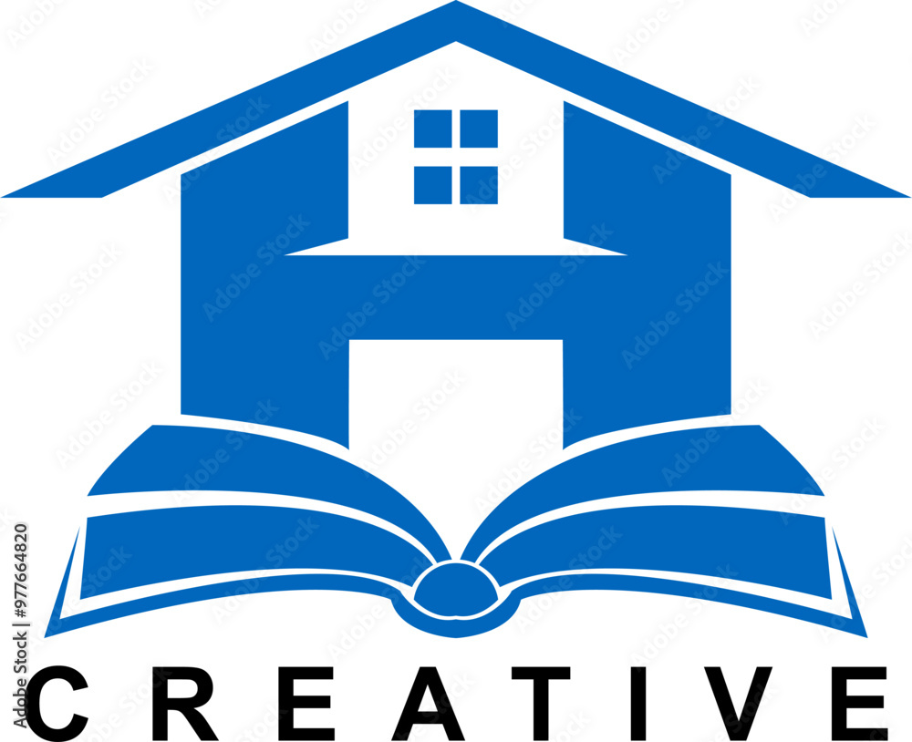 Home book design logo template illustration