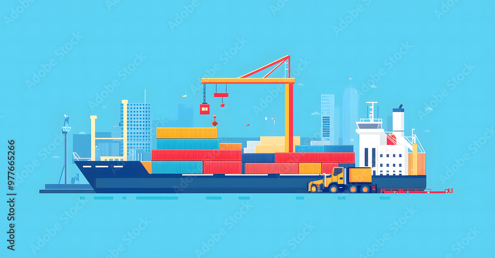 Cargo Ship at Dock with Cranes Loading Shipping Containers for Global Trade Cargo Ship at Dock with Cranes Loading Shipping Containers for Global Trade