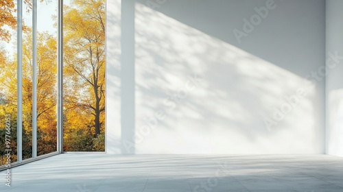 empty room with natural light coming in through a window from the left. 