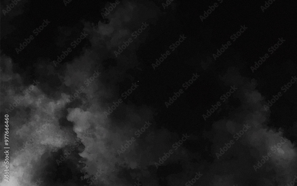 Abstract black and white realistic smoke clouds with shadow overlay effect background. Mystery dark background with spooky white light and fog. Vector illustration of smoky mist toxic vapor on floor. Abstract black and white realistic smoke clouds with shadow overlay effect background. Mystery dark background with spooky white light and fog. Vector illustration of smoky mist toxic vapor on floor.