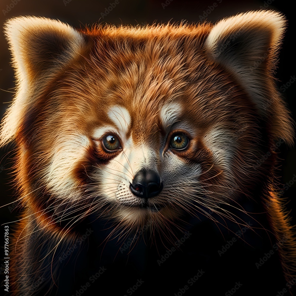Obraz premium Red Panda Headshot with Curious Eyes