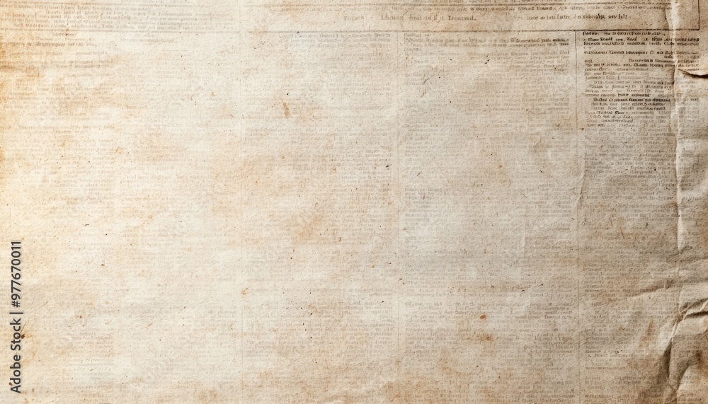 A newspaper background with soft, faded print, crumpled lines, and ink stains, aged with natural yellowing and grunge imperfections A newspaper background with soft, faded print, crumpled lines, and ink stains, aged with natural yellowing and grunge imperfections