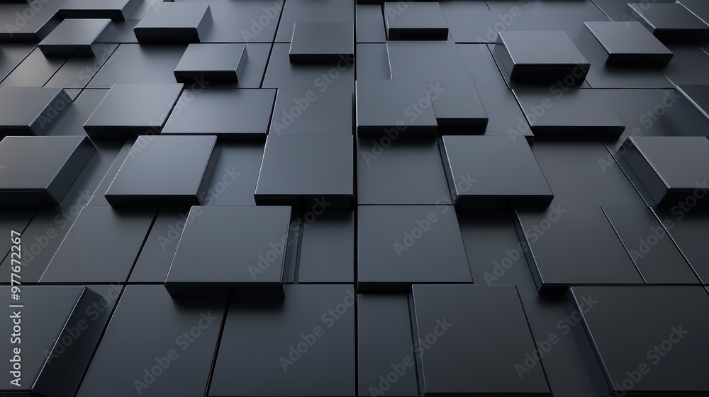 A black and white image of a wall made of black squares. The squares are arranged in a way that creates a sense of depth and texture. The image evokes a feeling of modernity and sophistication A black and white image of a wall made of black squares. The squares are arranged in a way that creates a sense of depth and texture. The image evokes a feeling of modernity and sophistication