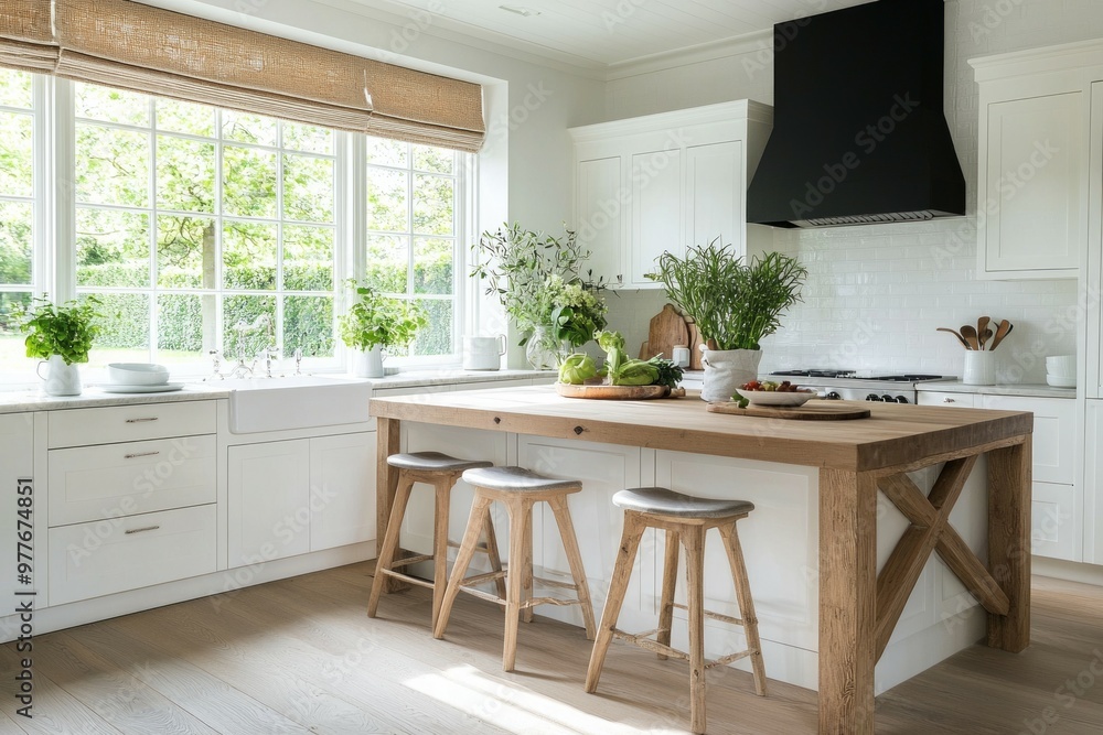 white modern kitchens, Large windows. Luxury white modern kitchens, Large windows. Luxury
