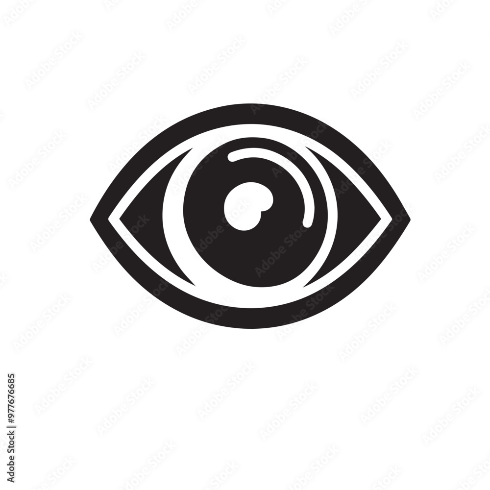 Eye logo, icon. Eye vector silhouette. Eye vector icon isolated on white background. Eye logo, icon. Eye vector silhouette. Eye vector icon isolated on white background.